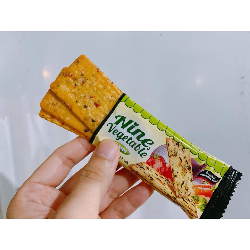 Bánh quy vị rau củ và phomai Ymaid HongKong 288g đồ ăn vặt phù hợp người ăn kiêng, tiểu đường