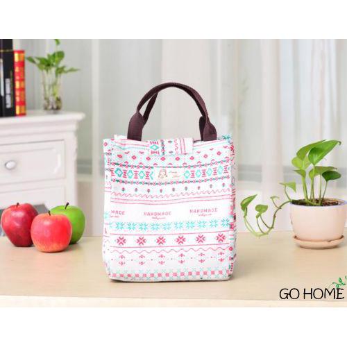 Túi vải bố đựng bữa trưa giữ nhiệt tiện dụng 25*21*18cm