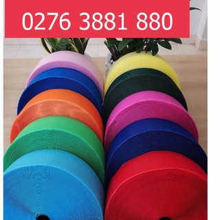 Velcro Dán Xé, Băng dính gai, khóa nhám, hiệu HOOK & LOOP rộng 100 mm dài 1.0 mét đôi tone xanh