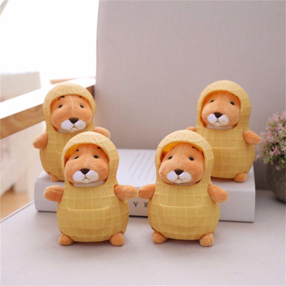 DARNELL Thú Nhồi Bông Hình Hạt Đậu Phộng 12cm Mềm Mại Trang Trí Nhà Cửa