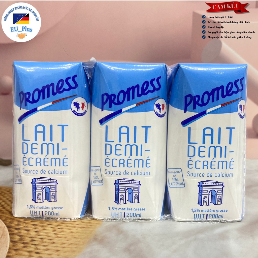 Thùng Sữa Promess các vị (200ml x24 Hộp)- Hộp Pháp ( nhắn shop khi chọn vị)