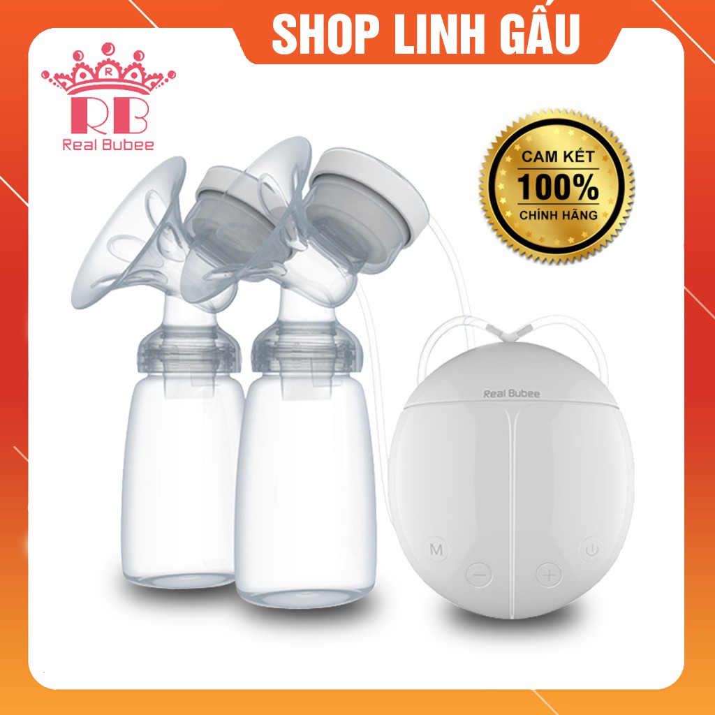 Máy Hút Sữa Điện Đôi Real Bubee Hút 2 Bên, Có Matxa Kích Sữa