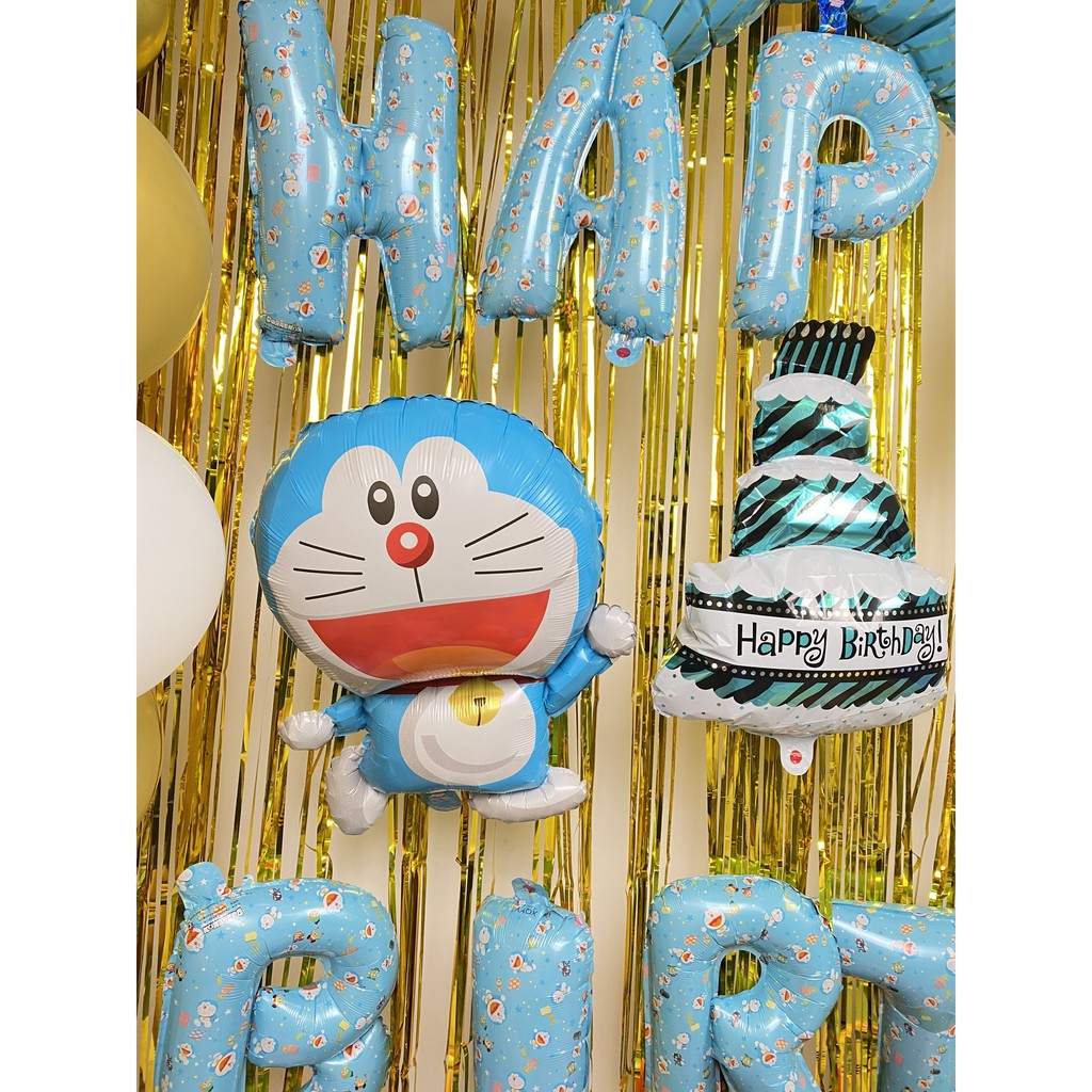 Set bóng trang trí sinh nhật cho bé trai bé gái 2 rèm kim tuyến bóng chữ Happy birthday+ tháng và 50 bóng tròn