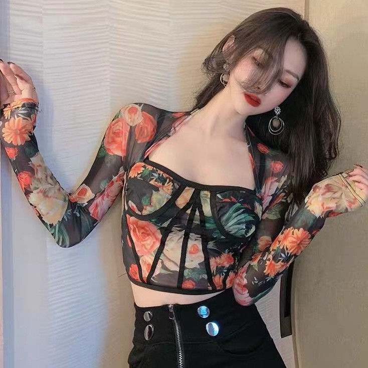 Mới áo thun tay ngắn phối lưới thời trang cho nữ COZOK