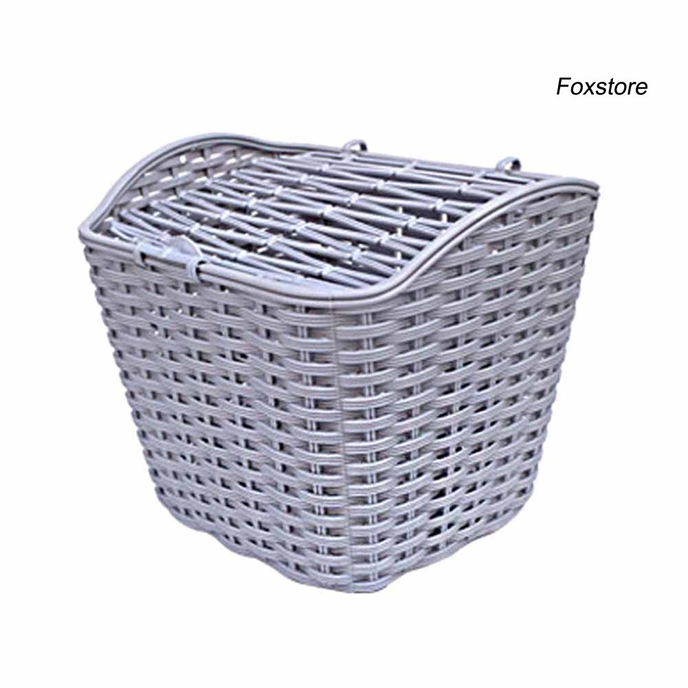 Giỏ Đựng Đồ Gắn Tay Lái Xe Đạp Điện Bằng Nhựa Phong Cách Retro fs-47