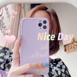 Say Hola Hi Purple casing iPhone11 12Pro Xsmax X/XS 7/8plus XR SE2 soft Cartoon Phone case cover