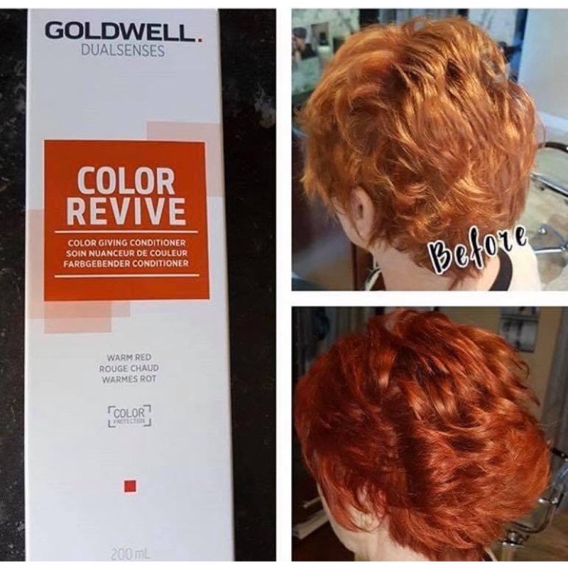 WARM RED)ĐỎ ẤM / ĐỒNG Dầu xả cung cấp hạt màu làm mới màu nhuộm Dualsenses Color Revive Goldwel color givin 200ml