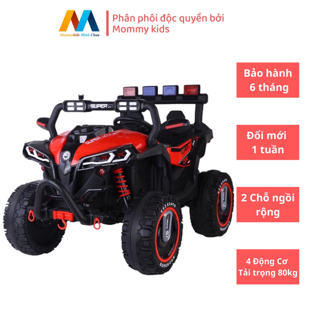 Xe Ô Tô Điện MOMMYKIDS MINH CHÂU XE ĐIỆN ĐỊA HÌNH CHO Trẻ Em Tải Trọng 70-80kg Cực Khủng 2 Chỗ Ngồi