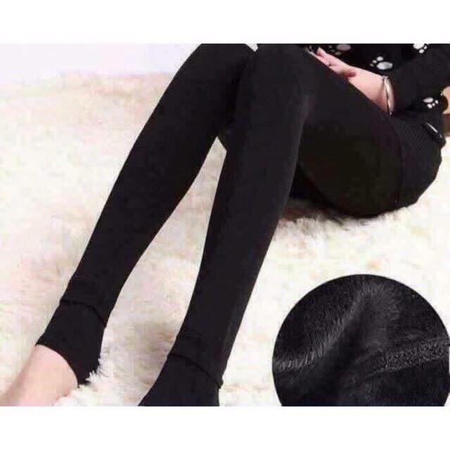 Quần Tất Legging Lót Lông Túi Tím Siêu Ấm