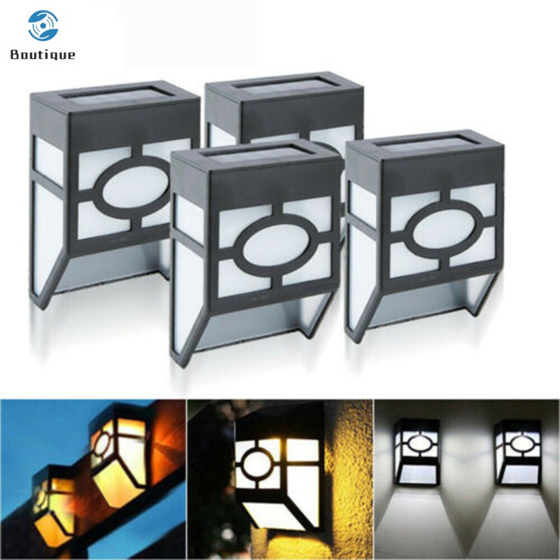 Set 4 Đèn Led Gắn Tường Ngoài Trời Sử Dụng Năng Lượng Mặt Trời