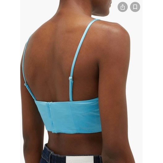 Áo Croptop F21 2 Dây Lụa Phi Bóng - 3627