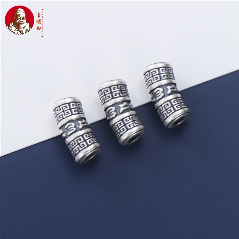 Hạt Xỏ Vòng Tay Bạc Sterling Cứng Sáu Cánh 3D DIY S990