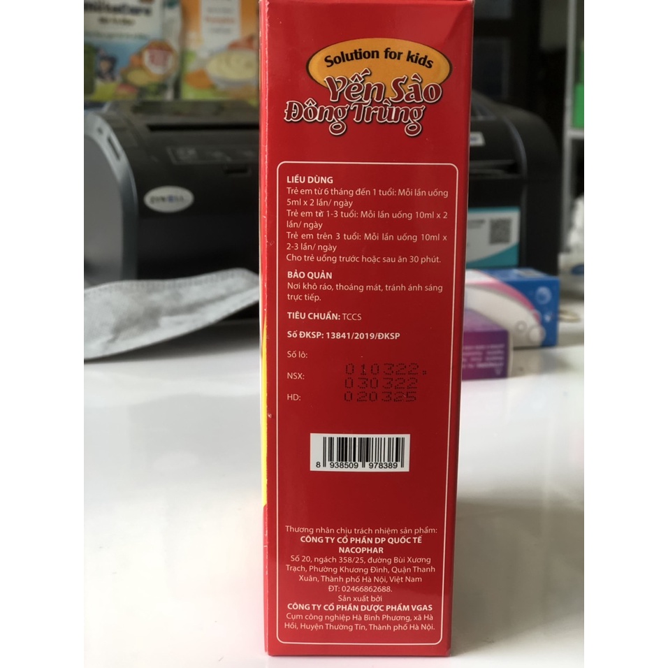 Siro uống tăng cường tiêu hoá giúp bé ăn ngon Yến xào đông trùng, thành phần tự nhiên, tăng hấp thu, tăng sức đề kháng