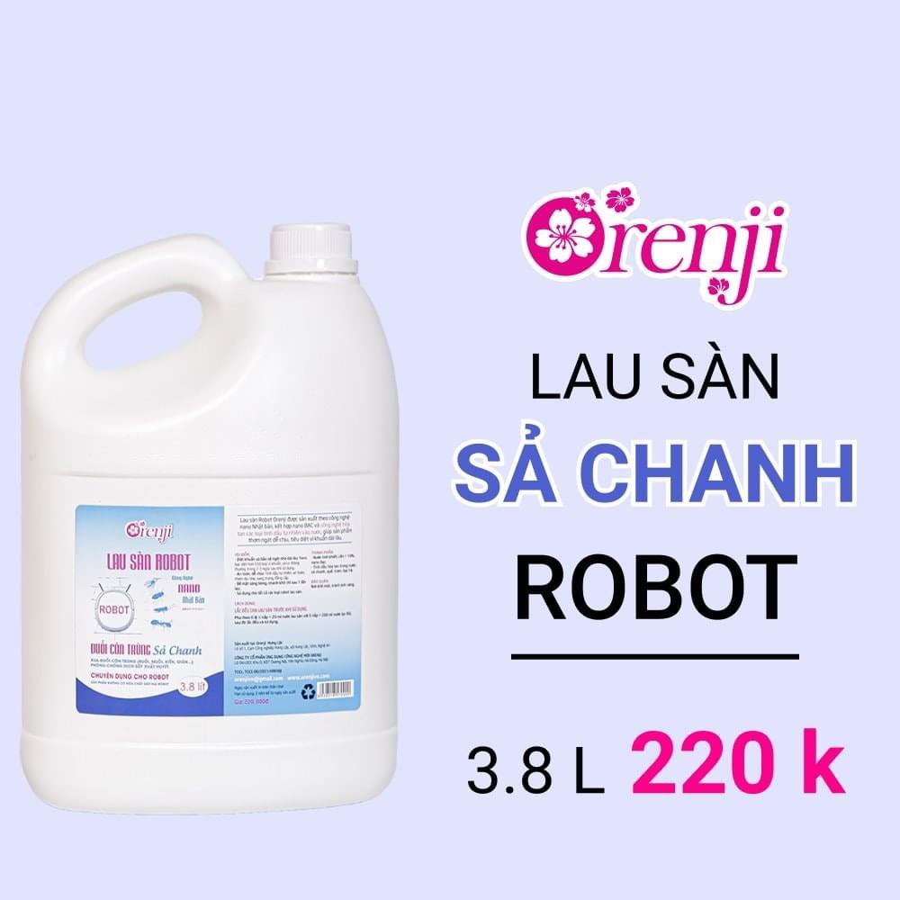 LAU SÀN ROBOT CHUYÊN DỤNG ORENJI 3.8 LÍT - HƯƠNG THƠM SẢ CHANH - LAU SÀN CHO ROBOT ECOVACS DEEBOT/ ILIFE