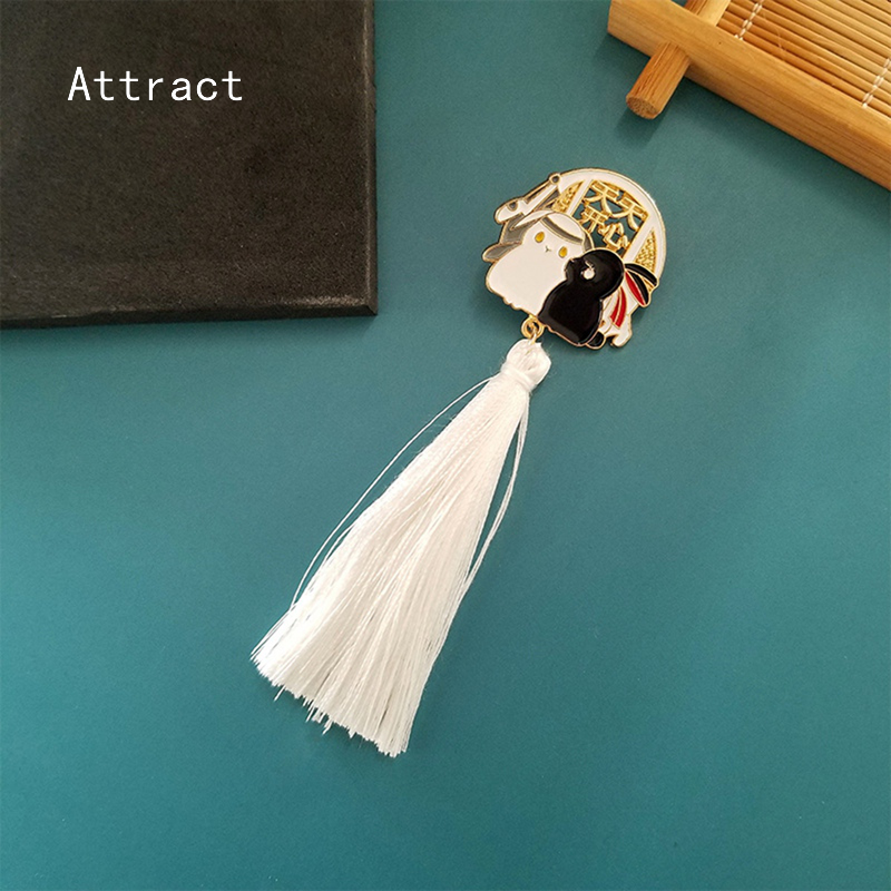 Ghim Cài Áo Hình Thỏ Trắng Đen Đáng Yêu