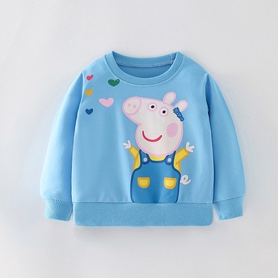 Mã 6710 Áo  da cá  dài tay màu xanh hình lợn Peppa của Malwee cho bé