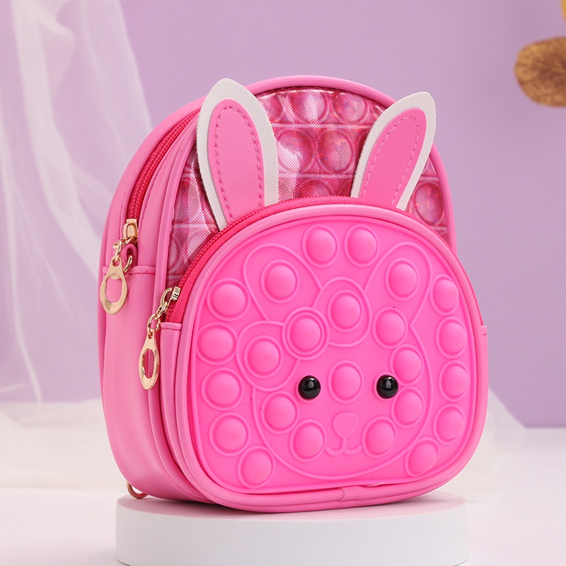 Ba Lô Đi Học Mini Hình Thỏ Có Nhạc Kích Thước 18*16CM