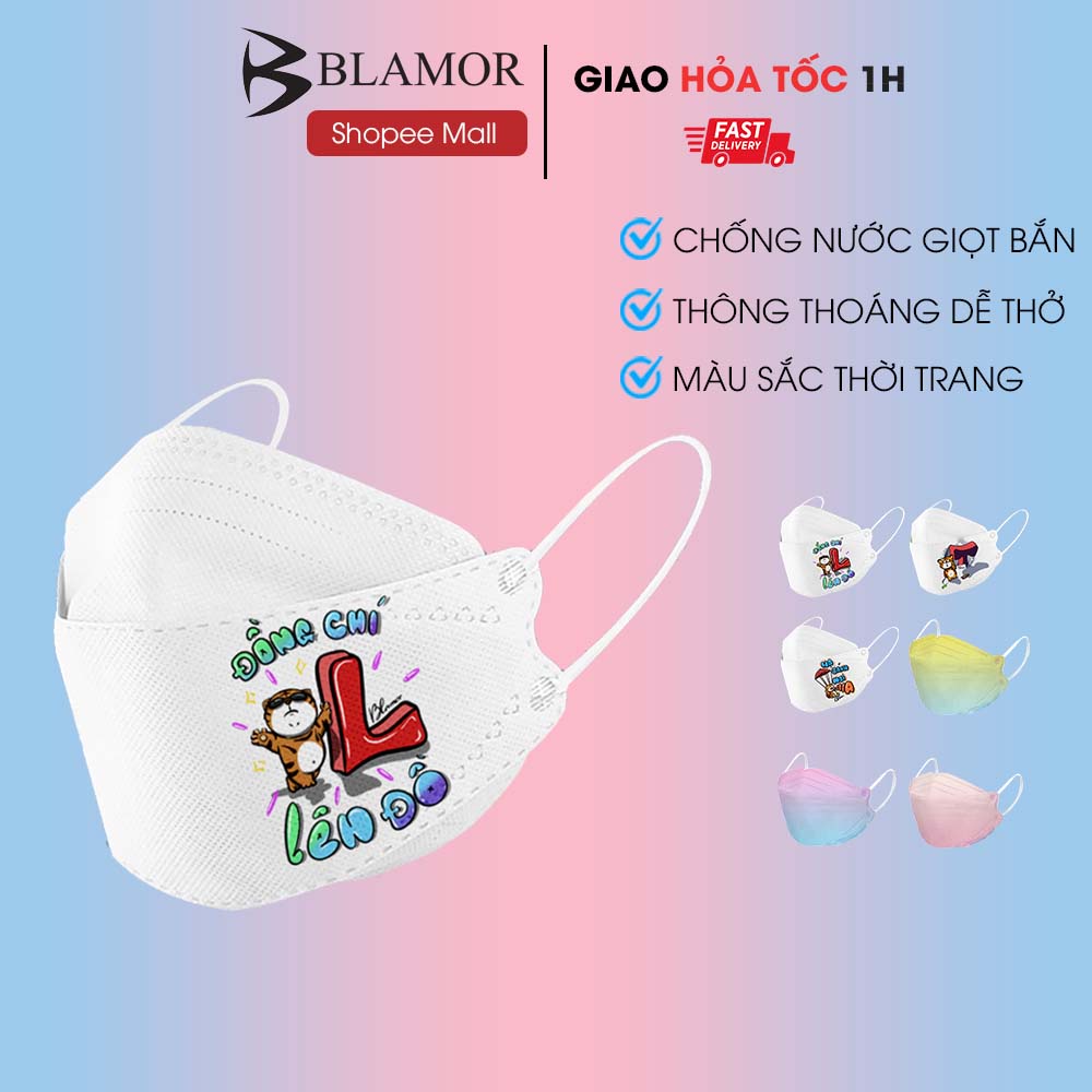 Khẩu trang màu kf94 Blamor thời trang thiết kế Hàn Quốc 3d 4 lớp thông thoáng dễ thở B011S