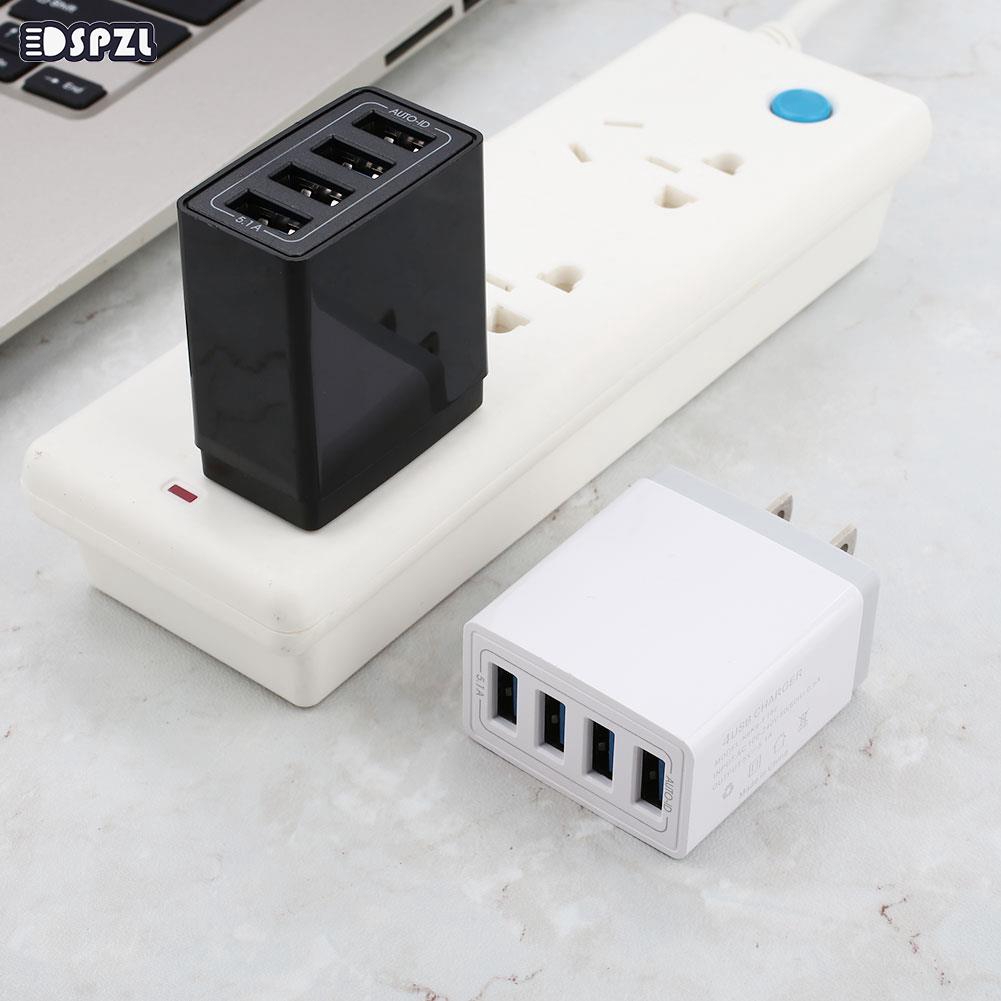 Power Adapter Wall Charger Charger 4 USB Total Output 5.1A Smart Mobile Overcurrent Protection Durable