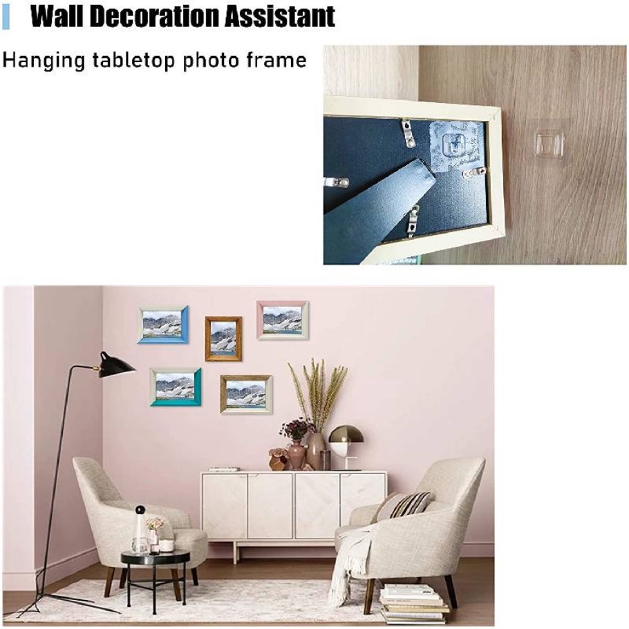 1 Cặp Móc Treo Đồ Dán Tường Hai Mặt Có Thể Tái Sử Dụng