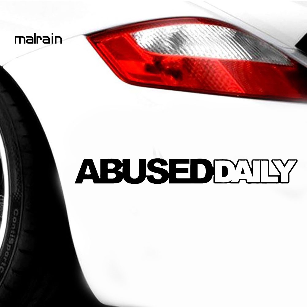 Đề Can Dán Trang Trí Thân / Cửa Sổ Xe Hơi Phản Quang In Chữ Abused Daily