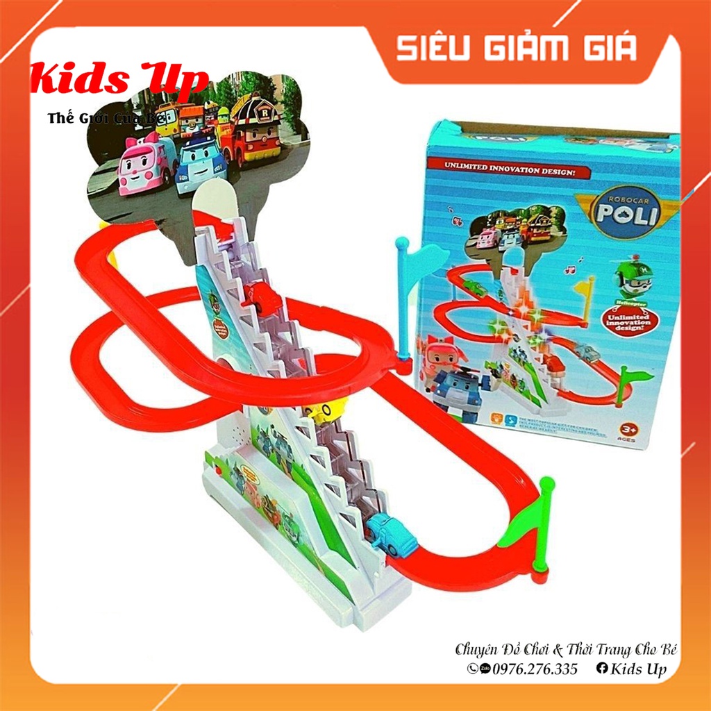 Đồ chơi cầu trượt oto leo thang có đèn nhạc cho bé,