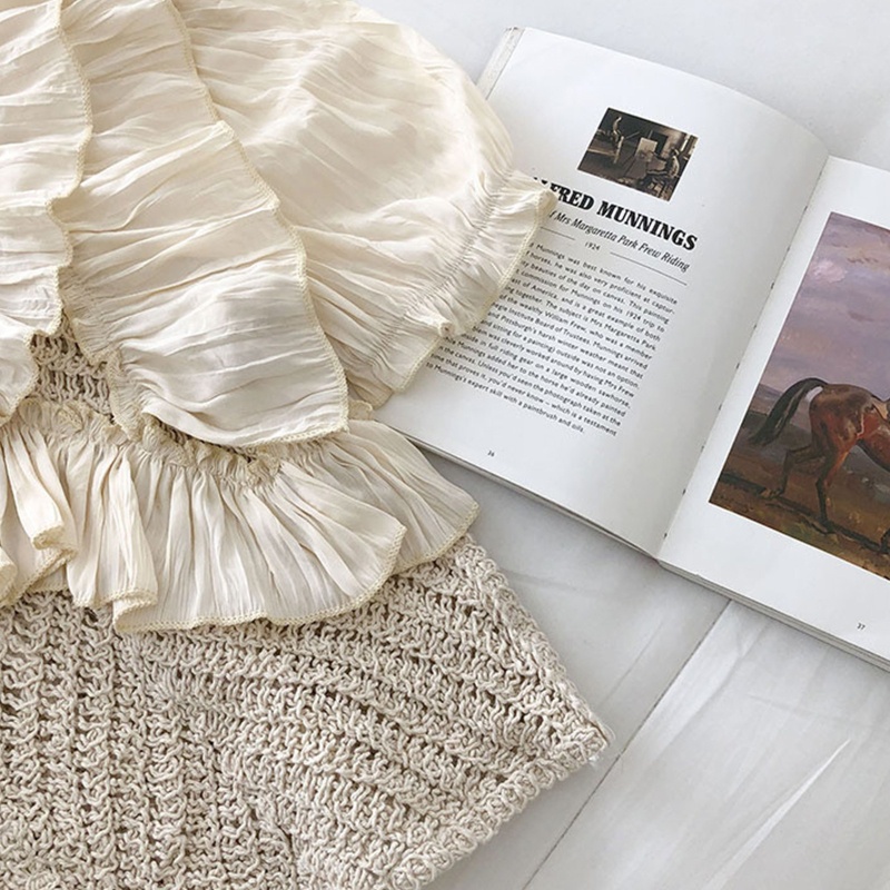 Áo Kiểu Chiffon Tay Phồng Cổ Chữ V Thời Trang Mùa Hè Cho Nữ