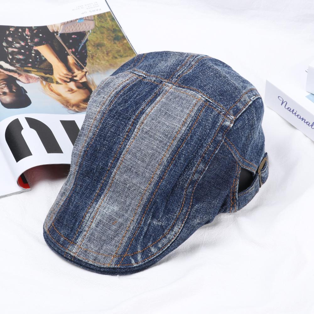 XIANTIN Mũ Beret Vải Denim Phong Cách Vintage