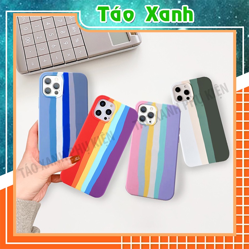 Ốp Lưng Iphone CHỐNG BẨN FULL VIỀN Màu Cá Tính CẦU VỒNG