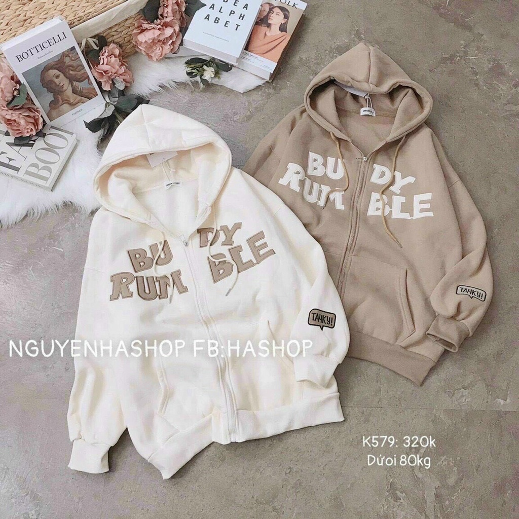 ÁO KHOÁT NỈ HOODIE NAM NỮ DÀY ẤM SIÊU XINH PHONG CÁCH NGẦU màu trắng