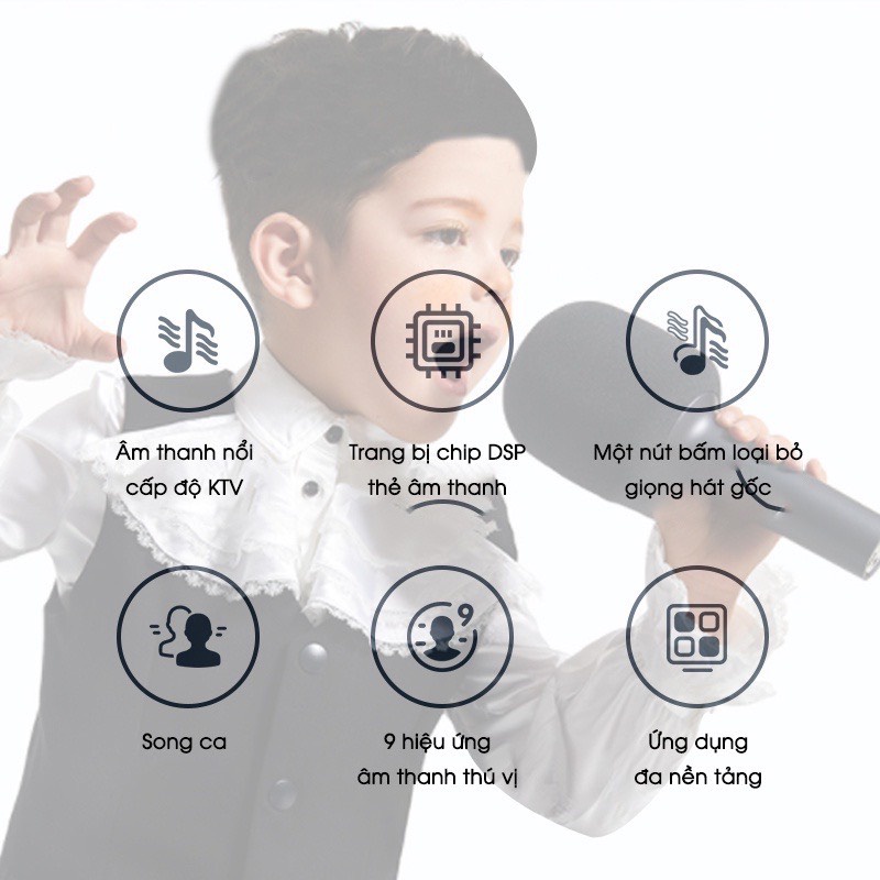 Micro karaoke xiaomi Mijia bluetooth Microphone không dây,công nghệ giảm tiếng ồn thông minh - Ngoc Vien Store