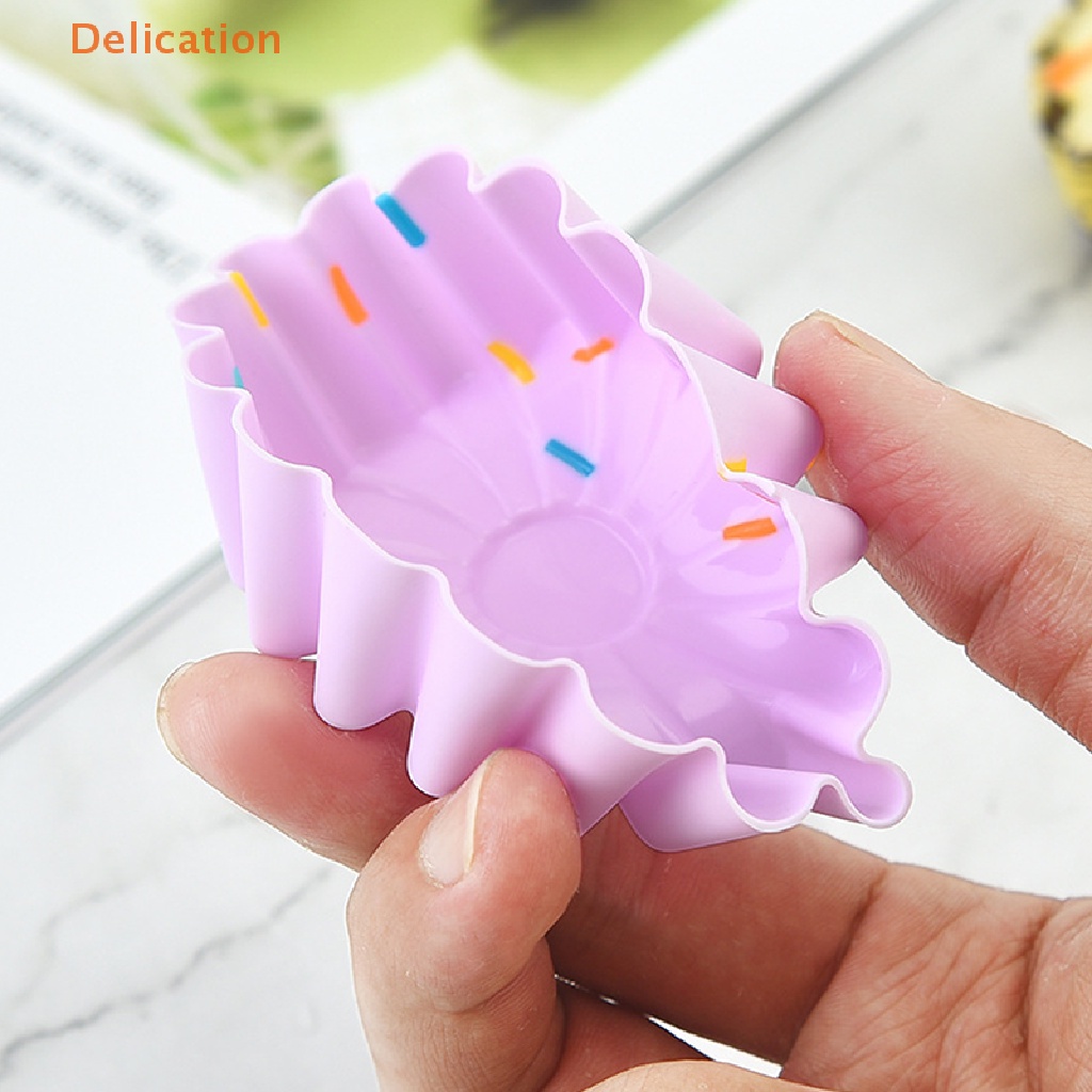 Bộ 5 khuôn silicone ELEBUY làm bánh/ muffin/nướng/ đồ trang trí 3D hình tròn/vuông/trái tim cho nhà bếp