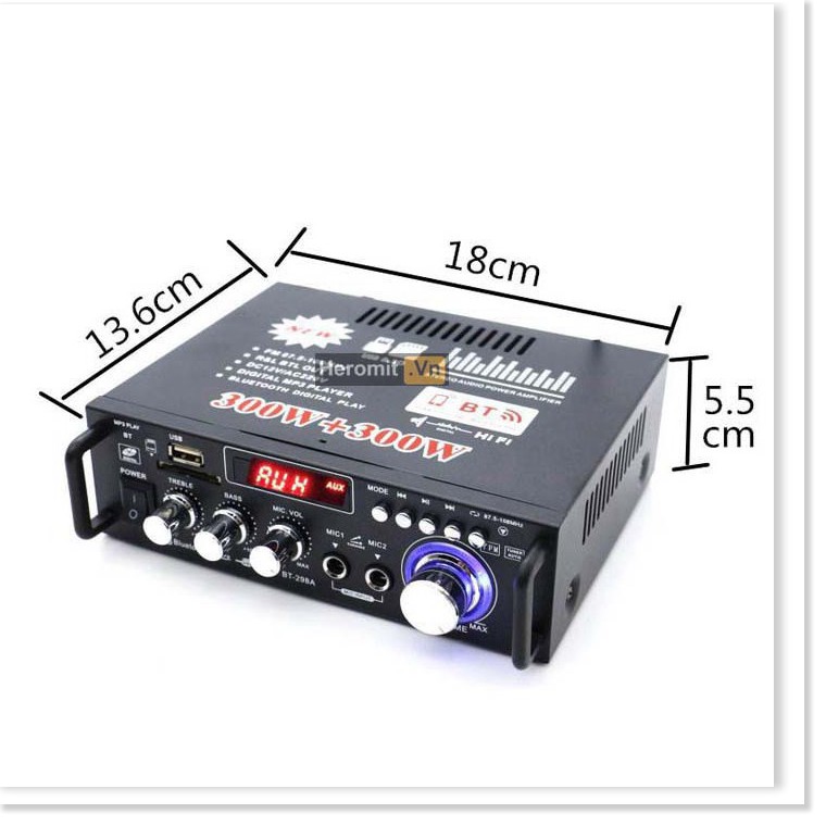 Âm Ly Bluetooth Karaoke Mini ❣️CHÍNH HÃNG❣️ Amly 12V 220V Đánh Chim Đêm