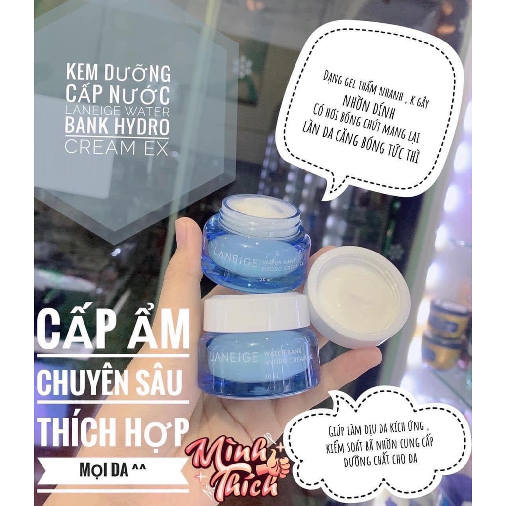 Kem Dưỡng Ẩm Cấp Nước Phục Hồi Da Laneige Water Bank Hydro Cream EX 20ml