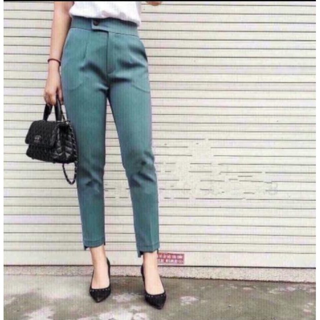 Quần Baggy công sở FREESHIPVải tuyết mưa loại đẹp gấu lệch
