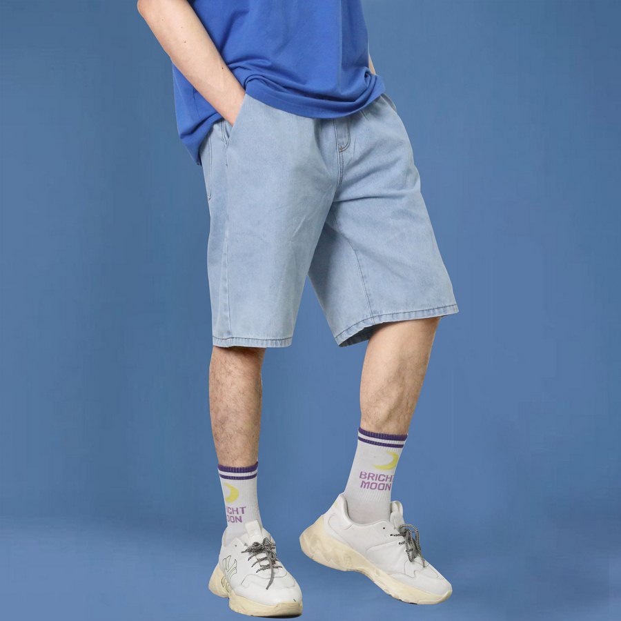 Quần short jean nam lưng thun bên đẹp TS1082 Tronshop