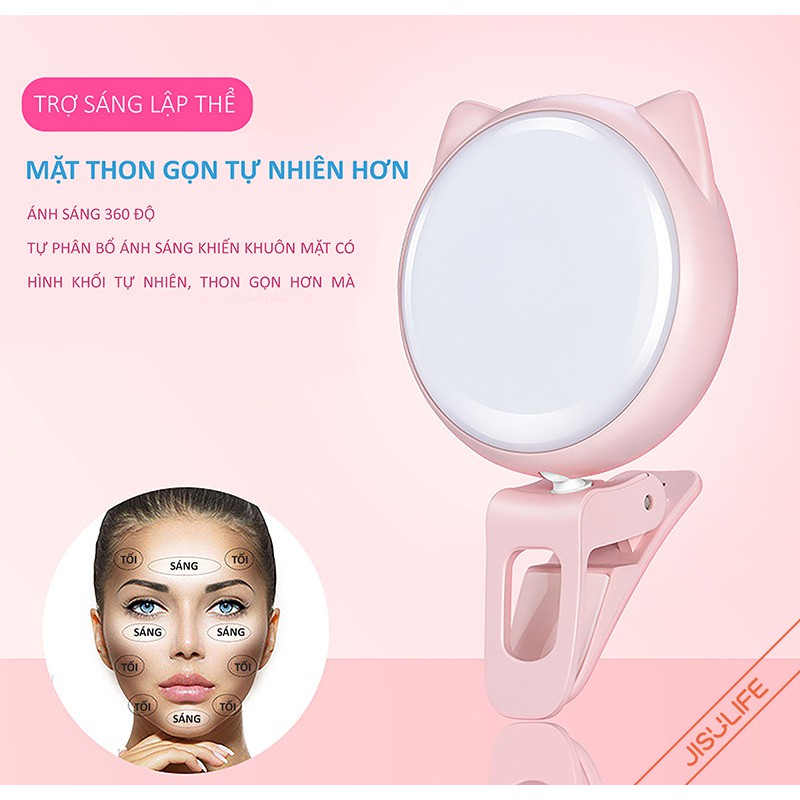 Đèn Led Selfie chính hãng JisuLife,thiết kế bắt mắt, hỗ trợ ánh sáng trong mọi điều kiện, giúp việc chụp ảnh dễ dàng