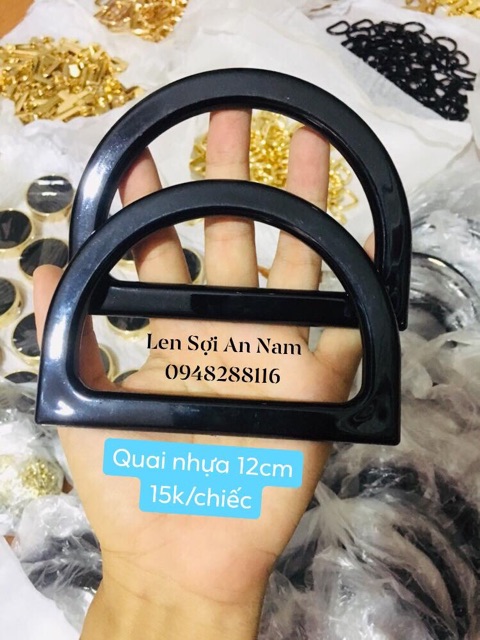 Quai Nhựa Đen 12cm - Quai túi xách - Đồ thủ công HandMade