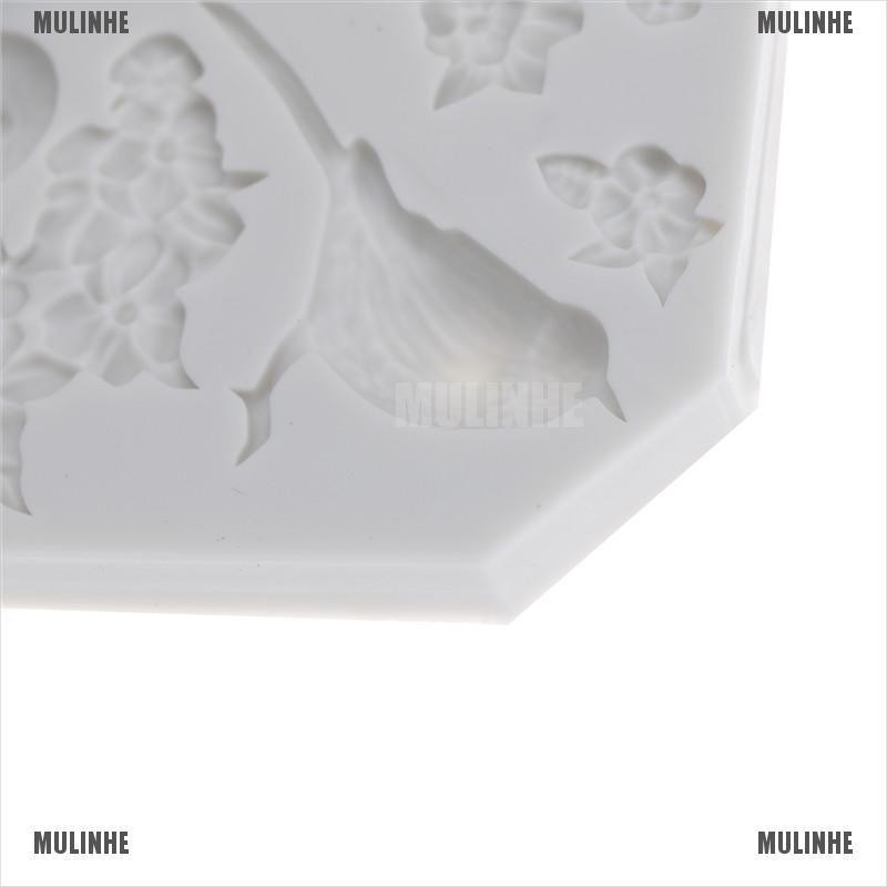 Khuôn Silicone Tạo Hình Làm Bánh Kẹo Hình Chim Và Hoa
