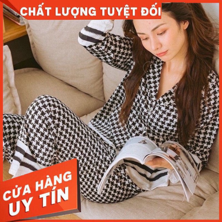 Bộ ngủ nữ , đồ mặc nhà dài tay hàn quốc, chất liệu latin cao cấp, TM shop - Hàng nhập khẩu