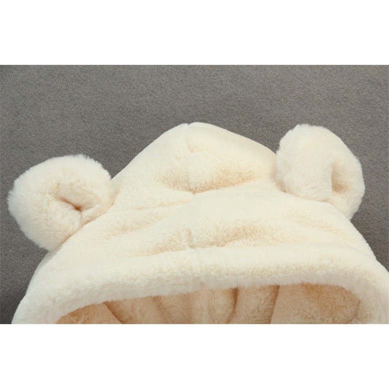 Áo khoác lót lông đuôi tôm tai thỏ cho bé trai bé gái