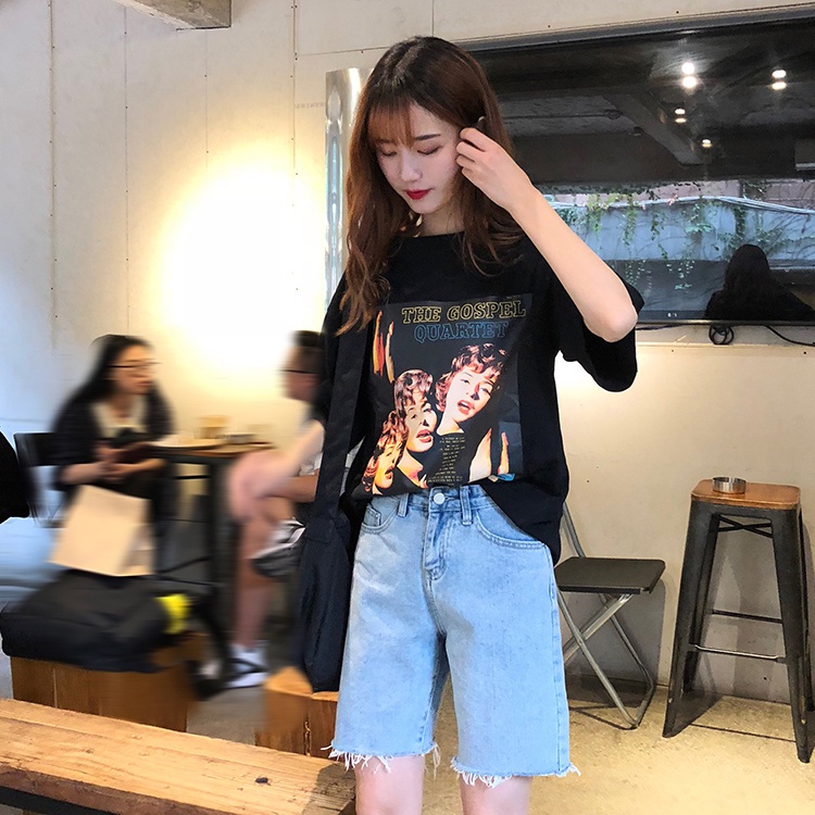 Quần Short Denim Lưng Cao Thời Trang Mùa Hè Năng Động 27096