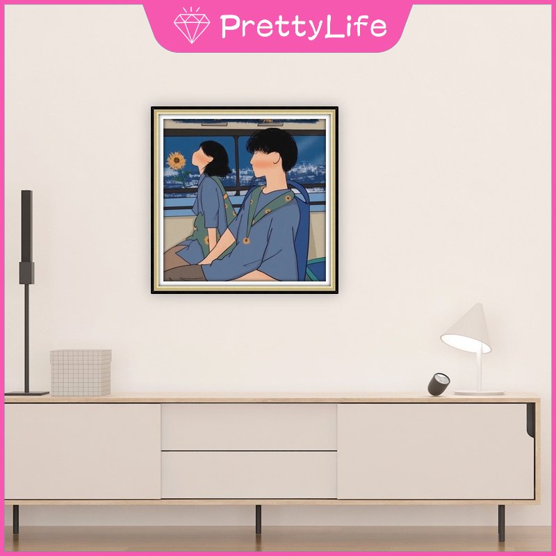 Bộ Tranh Đính Đá 5D Tự Làm 30x30cm / 40x40cm / 50x50cm Hình Cặp Đôi Lãng Mạn Trang Trí Nhà Cửa