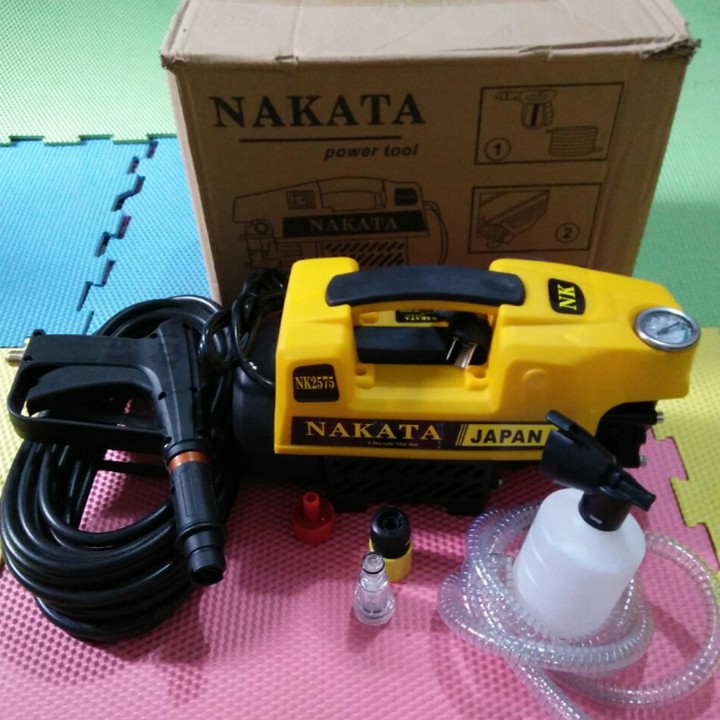 máy rửa xe NAKATA nhật bản 2500W lõi đồng tặng bình tạo bọt