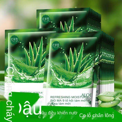 Aloe Vera Gel Làm Sạch dầu dưỡng ẩm khổng lồ mặt nạ lô hội thu nhỏ lỗ chân lông chống mụn trứng cá sửa chữa nam sinh và