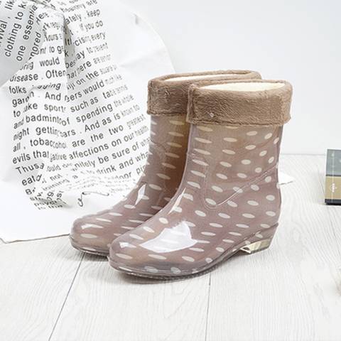Ủng Đi Mưa Lót Lông Cừu Chống Trượt Thời Trang Cho Người Lớn