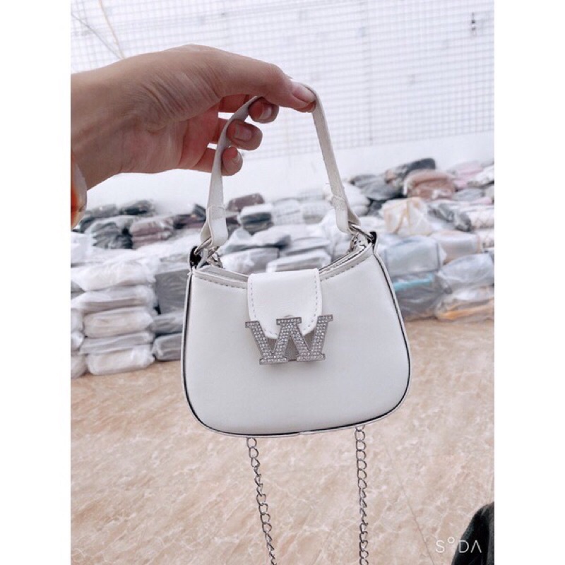 Túi Kẹp Nách Mini Cúc Bấm Chữ W 👜 Túi Cầm Tay Nữ