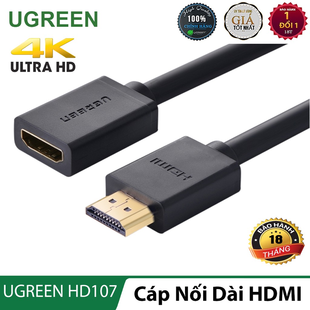 Cáp nối dài HDMI 1 đầu đực 1 đầu cái cao cấp - UGREEN HD107