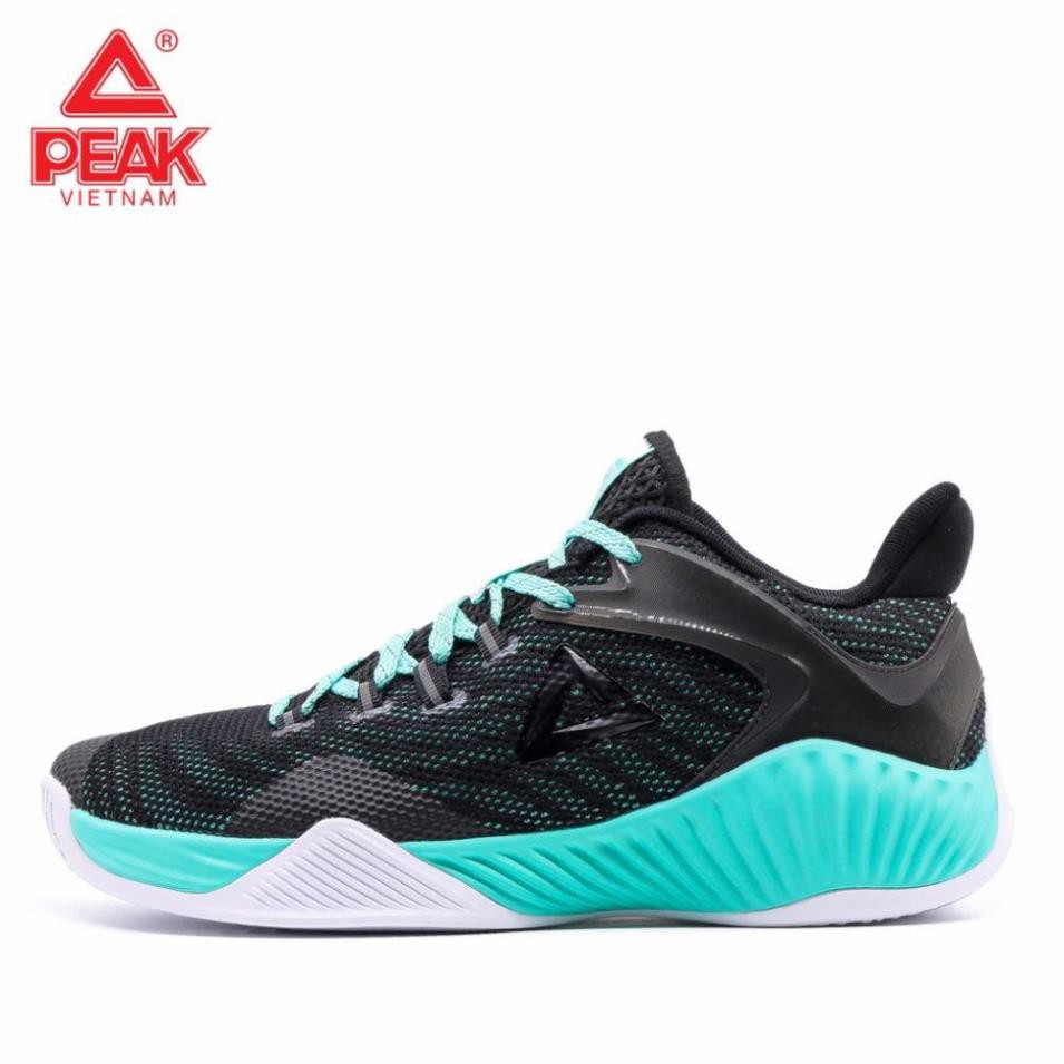 11.11 Real Giày bóng rổ PEAK Basketball Ultra Light STA E92041A – Đen Xanh Xịn Xò New . . 2020 2020 new . .new *