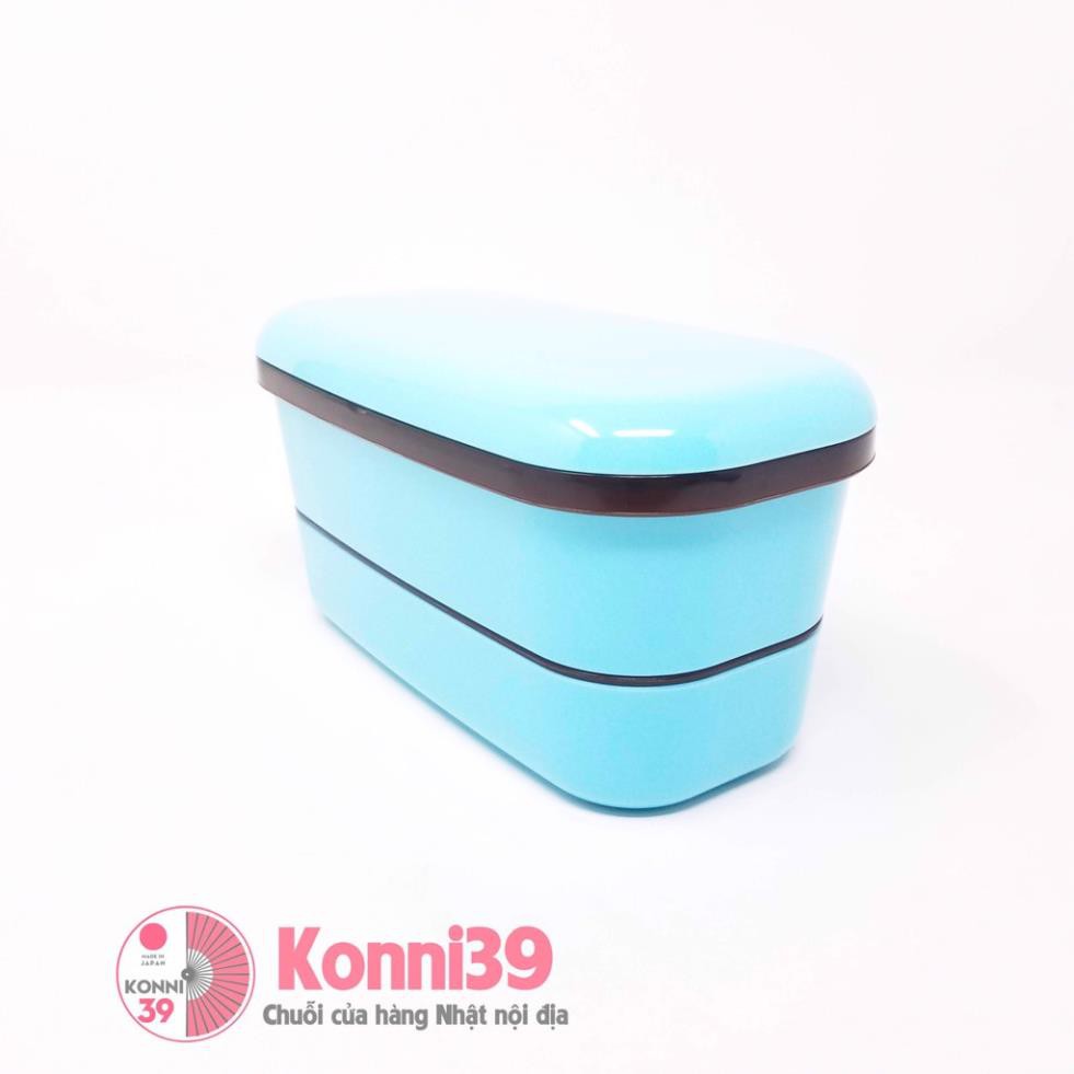 Hộp cơm 2 tầng YAMADA (màu xanh) ⚡𝗙𝗥𝗘𝗘 𝗦𝗛𝗜𝗣 ⚡Chất liệu không thôi nhiễm các loại chất độc hại ra thực phẩm